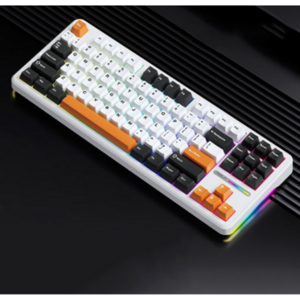 AULA 타란튤라 F87/F87PRO독거미 키보드 가스켓구조 기계식키보드, 골드축, F87, 오렌지
