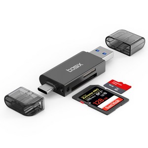 베이식스 USB 3.0 C타입 SD카드 리더기 메탈바디