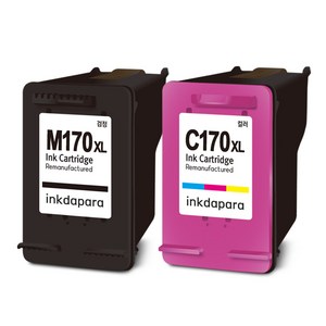 잉크다파라 삼성 호환잉크 세트 INK-M170 C170 XL SCX-1360 SCX-1365 SCX-1365W 대용량, 1세트, INK-M170XL 검정+컬러 호환