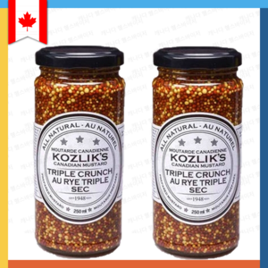 [2병] 코즐릭스 트리플 크런치 머스타드 250ml 캐나다 홀그레인 머스타드 Kozlik's Triple Crunch, 2개