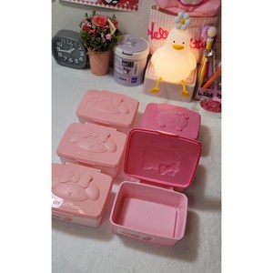산리오 헬로키티 마이멜로디통 보관함 2종 소품함 탑로더 악세사리 케이스, 헬로키티 (스티커포함), 1개