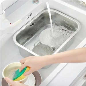 BangPang 가정용 연마제 없는 스테인레스 사각 설거지통 10L