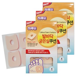 건강두배로 New 하루온 발바닥 굳은살 쿠션 4매입, 3개, 4개입