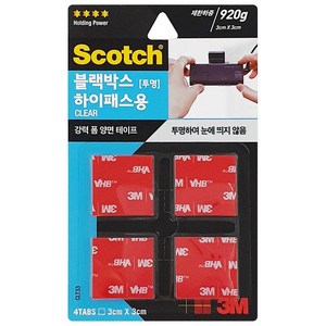 3M 초강력 양면 테이프 차량용 블랙박스 하이패스 투명 4개입