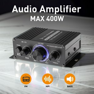 FIIOK7 윔울트라 인티앰프 Woopker AK-170 디지털 전력 최대 400W Hifi 가정용 라디오 앰프 공급 오디오 자동차 홈 시어터 파티 음악 파워, European plug