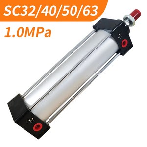 SC 32 40 50 63 보어 공압 공기 실린더 피스톤 75 100 150 200 300 400 500 600 800 1000mm 스트로크 복동, 01 Stroke 50mm, 01 SC32 (Bore 32mm), 1개
