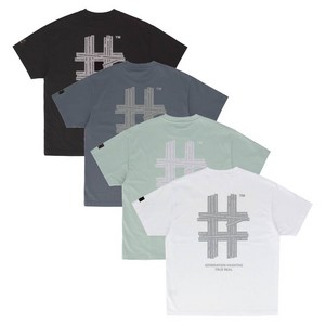 빈트릴 BEENTRILL 공용 뉴 리플렉티브 해시태그 오버핏 반팔티 sBA232TS004