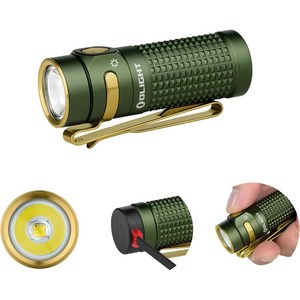 오라이트 OLIGHT 바톤 4 LED 미니 토치 플래시라이트 1300루멘 그린 (유럽직배송), 1개