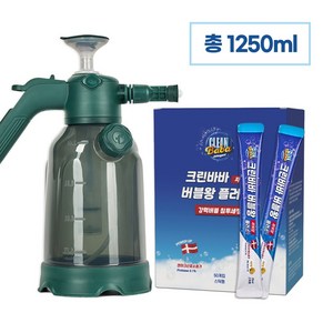 크린바바 한번에 싹 버블왕플러스 1250ml+전용분무기 버블세제 버블클리너 마이크로버블 밀착세정 욕실세정 차량폼, 버블왕플러스 1250ml, 1개