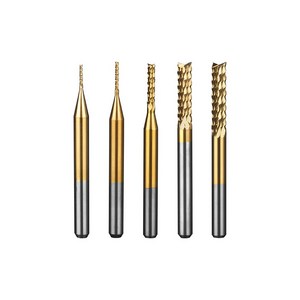 티타늄 코팅 카바이드 PCB 목재 &quot생크 0 6mm 트리머 비트, 기본 1 4mm 10매입