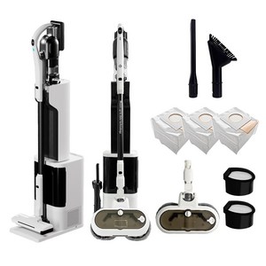 최신형 차이슨 AI 자동 충전 먼지 비움 올인원 스마트 타워 무선청소기, AI TOWER 청소기 + 물걸레키트, 화이트
