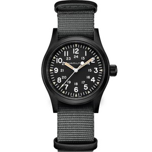 [Hamilton] Khaki Field Mechanical Gray Nylon Black PVD 38mm Watch H69409930