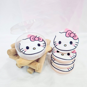 쫀득 쿠션 대왕 모찌 폭신 아기궁둥이 에어쿠션 퍼프 케이스1+리필4, 5개, 쫀쫀퍼프