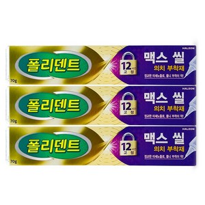 폴리덴트접착제 맥스씰 틀니접착제 70g, 3개입, 1개