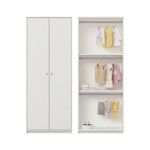 한샘 보나 주니어 옷장 80cm 일반형 3단행거, I:파우더핑크_다크그레이(I)