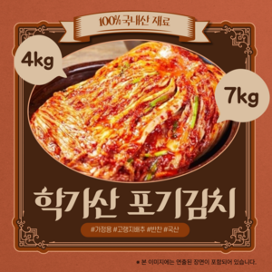 안동학가산김치 고랭지 포기김치4kg_국내산 김치_가정용, 4kg, 1개