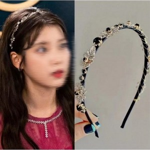 원도나 아이유 큐빅헤어밴드 머리핀 헤어핀 IU 머리띠 wdn6184