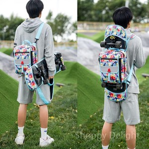 스케이트보드 백팩 스케이트 보드 가방 배낭 롱보드 숏보드 보드가방, M. 다채로운PU, 1개