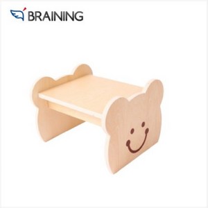 브레이닝 몬테소리 양면 스툴 (슈벤치 의자 테이블 책꽂이), 1단, 나무색