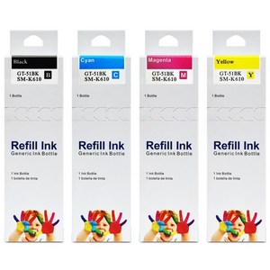 잉크다파라 삼성 무한리필잉크 INK-K610 세트 SL-T1670W J1560 1560W T1670, 1세트, INK-K610 호환잉크 4색