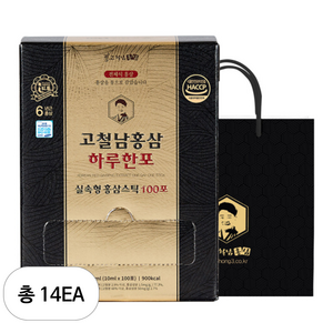 고철남홍삼 하루한포 홍삼스틱, 1L, 14개