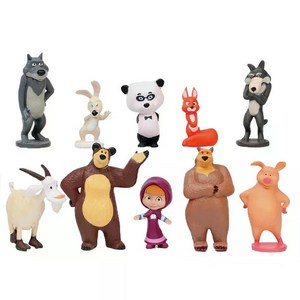 마샤와곰 마샤 곰 미니 피규어 10개 세트, 1개