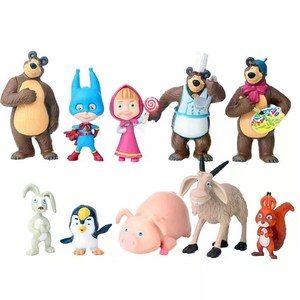 마샤와곰 마샤 곰 미니 피규어 10개 세트, 1개