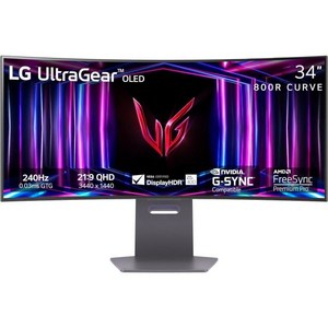 LG 32GS95UE 32인치 울트라기어 OLED 게이밍 모니터 UHD 240Hz 0 03ms 디스플레이HDR 트루 블랙 400 AMD 프리싱크 프리미엄 프로 NVIDIA G, 34 inch (2024), 1개