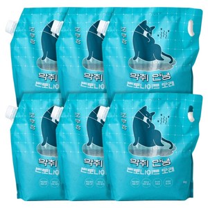 포우장 악취안녕 고양이 벤토나이트 모래 (6kgx6팩), 6kg, 6팩, 벤토나이트