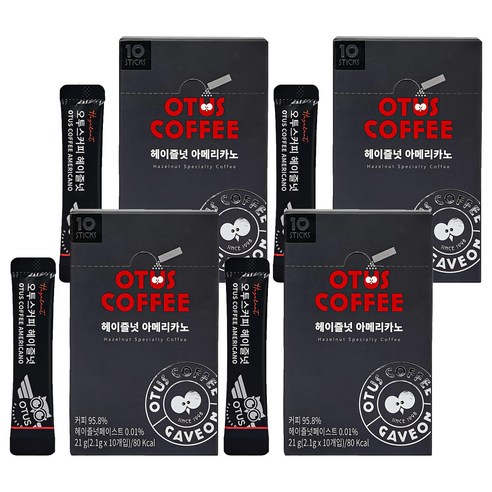 오투스커피 헤이즐넛 아메리카노 원두커피스틱, 10개입, 4개, 2.1g
