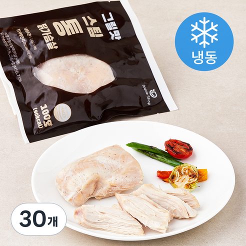 [로켓프레시] 다즐샵 스팀 통 닭가슴살 그릴맛 (냉동), 100g, 1개입, 30개