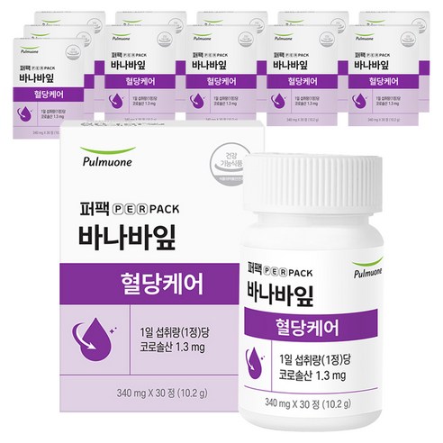 풀무원건강생활 혈당케어 바나바잎추출물 혈당보조제, 30정, 12개