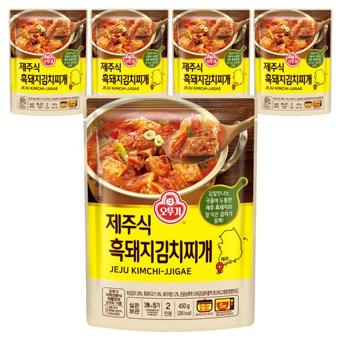 오뚜기 제주식 흑돼지 김치찌개, 450g, 5개
