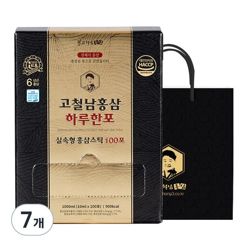 고철남홍삼 하루한포 홍삼스틱, 100회분, 7개