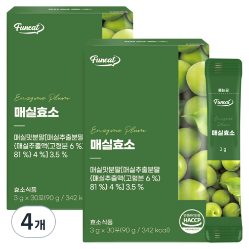 퍼니트 매실효소 30p, 90g, 4개