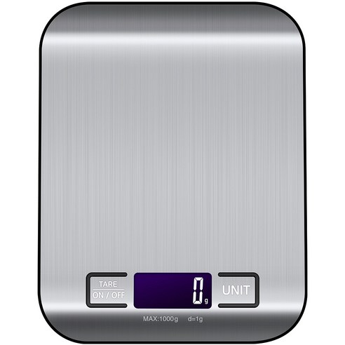 1g 정밀 계량, 스테인레스 상판, 백라이팅 LCD 탑재. 베이킹·다이어트 식단 관리에 필수인 가성비 주방저울. - 1