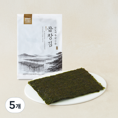 [로켓프레시] 맛있게 두번구운 곱창김, 2.5g, 5개, 6개입