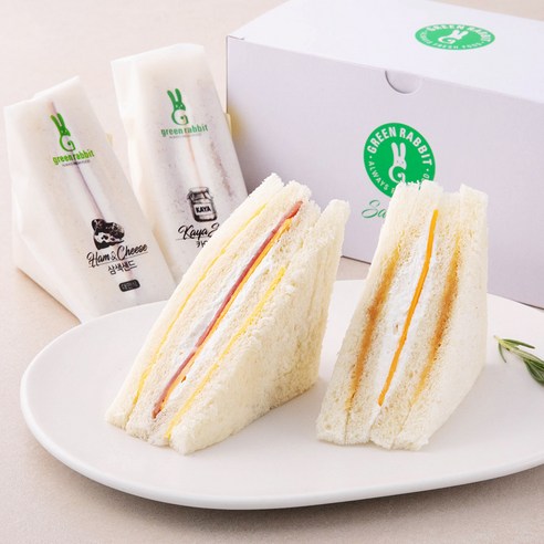 [로켓프레시] 그린래빗 대만식 샌드위치 삼색샌드 80g x 4입 + 카야샌드 70g x 4입