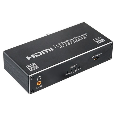 컴스 2.0B 1-2 4K 60Hz UHD Coaxial 동축 SPDIF 광 오디오 추출 HDMI 분배기