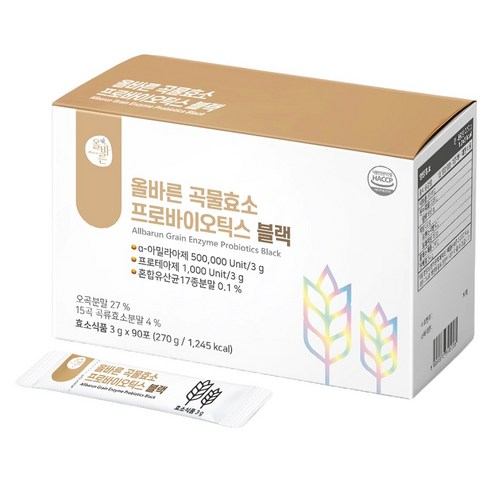 올바른건강식품 곡물효소 프로바이오틱스 블랙, 270g, 1개