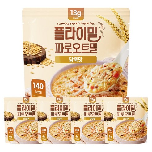 플라이밀 파로오트밀 닭죽맛, 200g, 5개