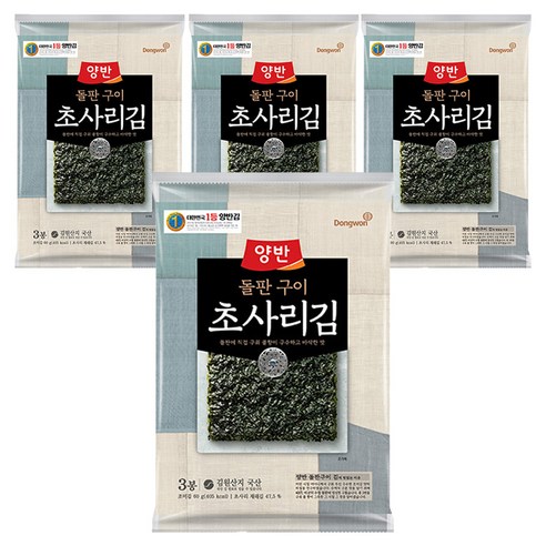 양반 돌판구이 초사리김, 60g, 4개