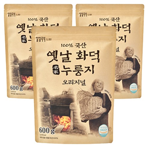 일일곡식 옛날 화덕 누룽지 오리지널, 600g, 3개