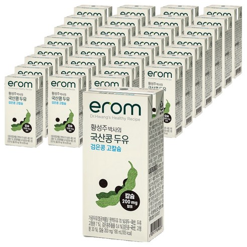 이롬 황성주 박사의 국산콩 두유 검은콩 고칼슘, 190ml, 32개