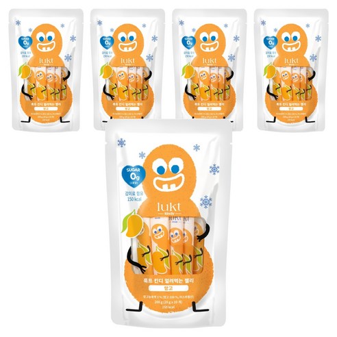 룩트킨디 얼려먹는 젤리 10p, 망고, 200g, 5개