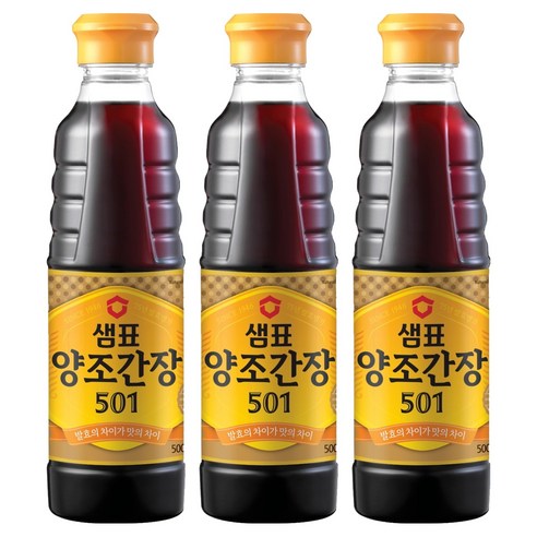 샘표 양조간장 501, 500ml, 3개