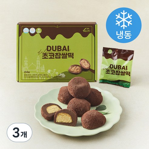 [로켓프레시] 떡미당 두바이 초코 찹쌀떡 (냉동), 40g, 3개, 6개입