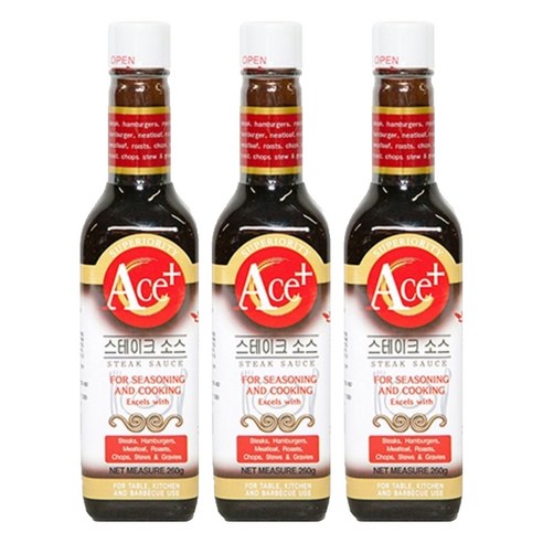 코리아제니스 ACE 플러스 스테이크소스, 260g, 3개