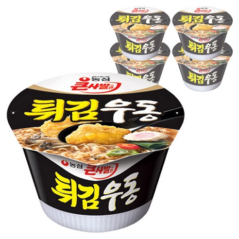 농심_튀김우동큰사발 111g*5, 5개