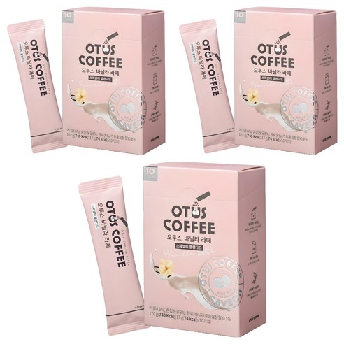 오투스커피 바닐라 라떼, 17g, 3개, 10개입